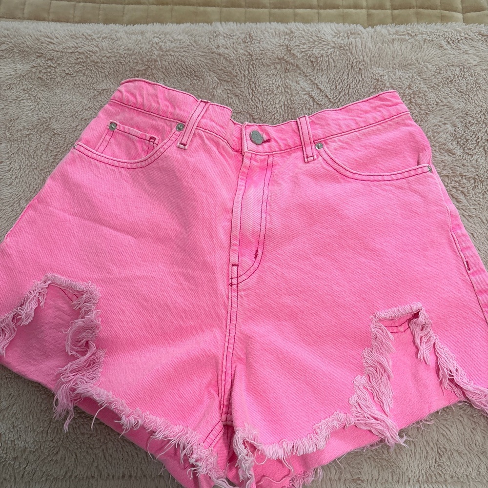 Urban Outfitters neon pink Jean shorts size 30